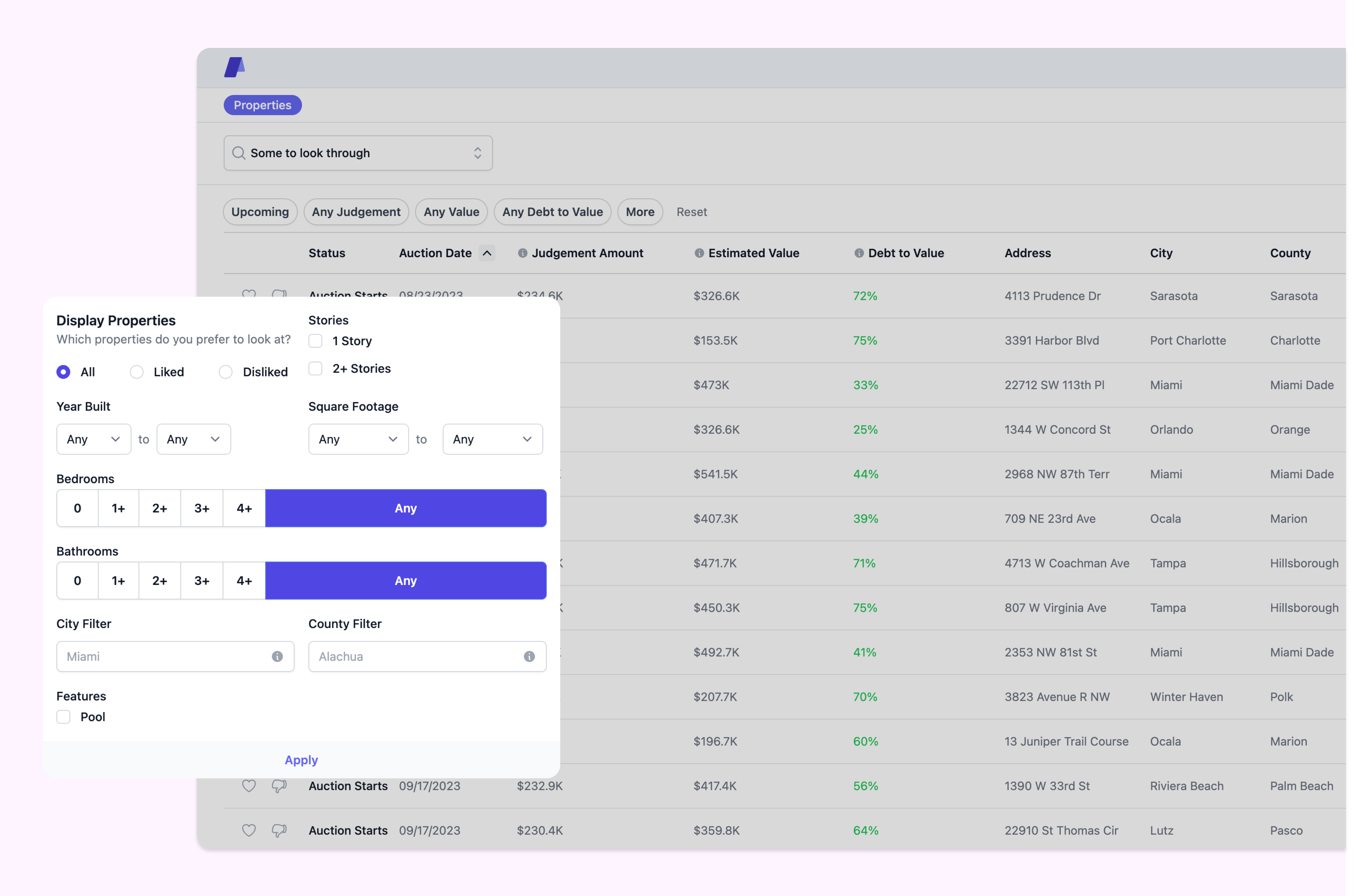 More filters for more precise results